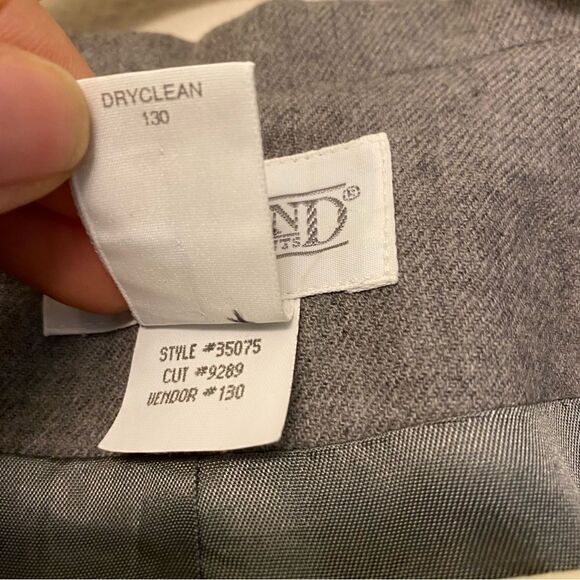 Lands End woman’s vintage 100% wool gray suit Buisness 2 button blazer jacket-12 - Picture 8 of 10